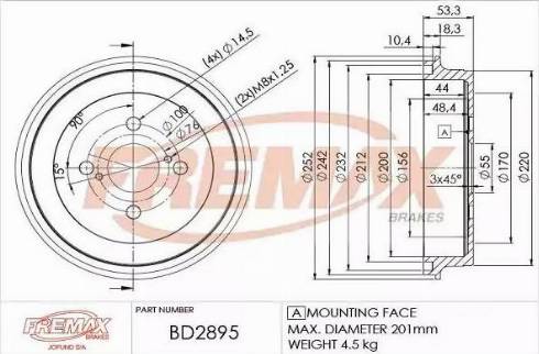 FREMAX BD-2895 - Tamburo freno autozon.pro