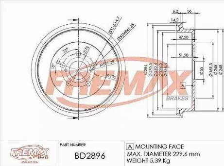 FREMAX BD-2896 - Tamburo freno autozon.pro