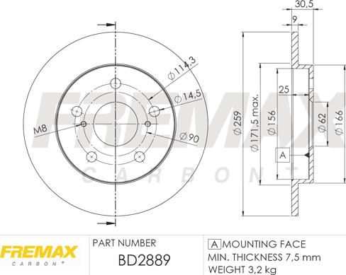 FREMAX BD-2889 - Discofreno autozon.pro