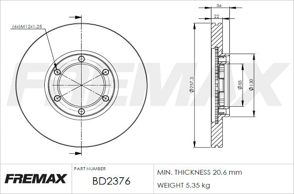 FREMAX BD-2376 - Discofreno autozon.pro