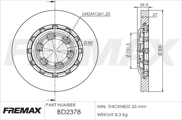 FREMAX BD-2378 - Discofreno autozon.pro