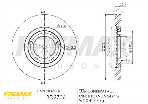 FREMAX BD-2706 - Discofreno autozon.pro