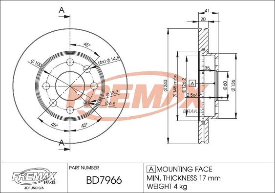 FREMAX BD-7966 - Discofreno autozon.pro