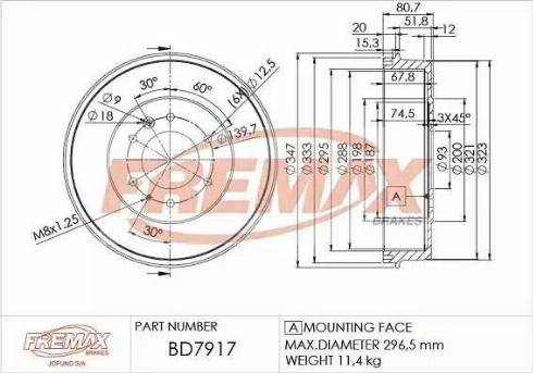 FREMAX BD-7917 - Tamburo freno autozon.pro