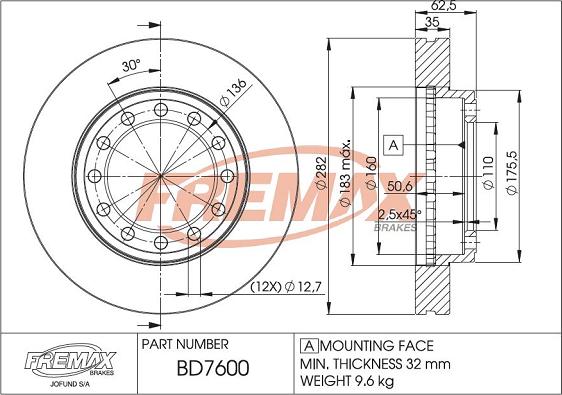 FREMAX BD-7600 - Discofreno autozon.pro