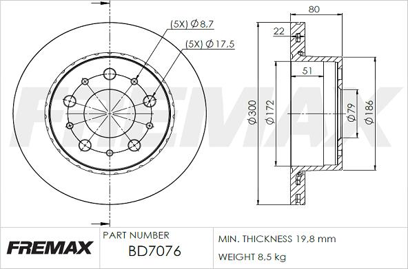 FREMAX BD-7076 - Discofreno autozon.pro