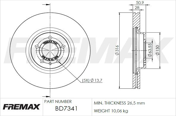 FREMAX BD-7341 - Discofreno autozon.pro