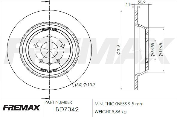 FREMAX BD-7342 - Discofreno autozon.pro