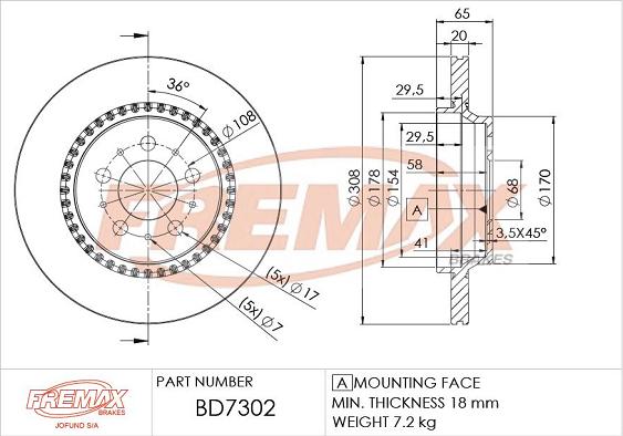 FREMAX BD-7302 - Discofreno autozon.pro