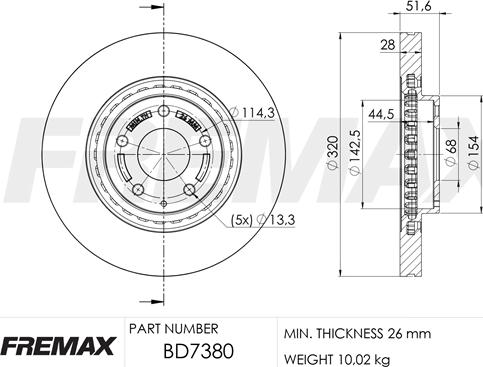 FREMAX BD-7380 - Discofreno autozon.pro