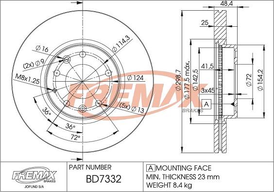 FREMAX BD-7332 - Discofreno autozon.pro