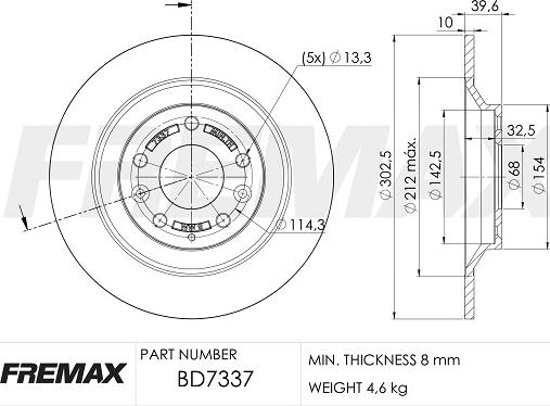 FREMAX BD-7337 - Discofreno autozon.pro