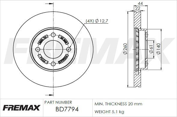 FREMAX BD-7794 - Discofreno autozon.pro