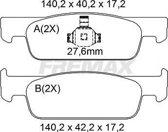 FREMAX FBP-2510 - Kit pastiglie freno, Freno a disco autozon.pro