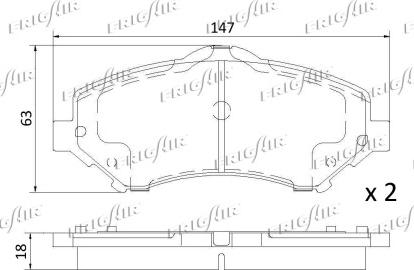 Frigair PD04.504 - Kit pastiglie freno, Freno a disco autozon.pro