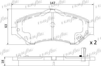 Frigair PD04.504 - Kit pastiglie freno, Freno a disco autozon.pro