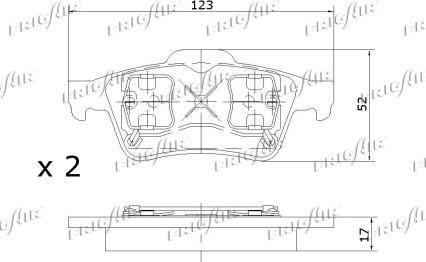 Frigair PD05.504 - Kit pastiglie freno, Freno a disco autozon.pro