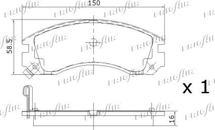 Frigair PD03.502 - Kit pastiglie freno, Freno a disco autozon.pro