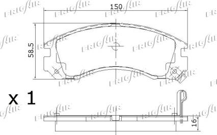 Frigair PD03.502 - Kit pastiglie freno, Freno a disco autozon.pro