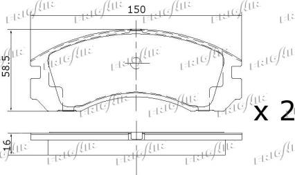 Frigair PD03.502 - Kit pastiglie freno, Freno a disco autozon.pro