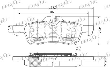 Frigair PD02.507 - Kit pastiglie freno, Freno a disco autozon.pro