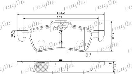 Frigair PD02.507 - Kit pastiglie freno, Freno a disco autozon.pro