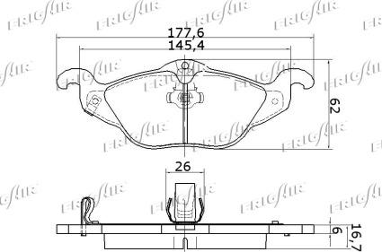 Frigair PD07.513 - Kit pastiglie freno, Freno a disco autozon.pro