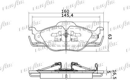 Frigair PD07.513 - Kit pastiglie freno, Freno a disco autozon.pro