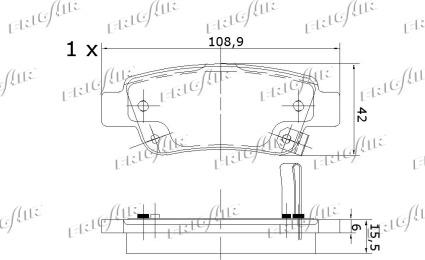 Frigair PD19.508 - Kit pastiglie freno, Freno a disco autozon.pro