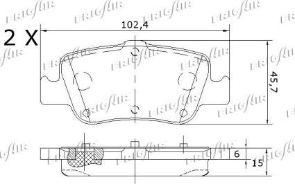 Frigair PD15.508 - Kit pastiglie freno, Freno a disco autozon.pro