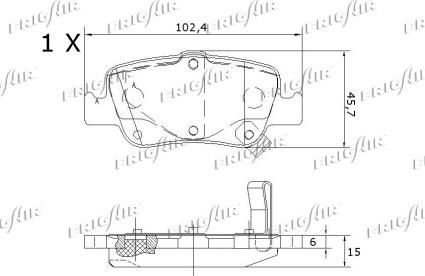 Frigair PD15.508 - Kit pastiglie freno, Freno a disco autozon.pro