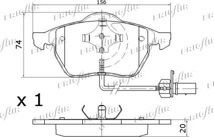 Frigair PD10.505 - Kit pastiglie freno, Freno a disco autozon.pro