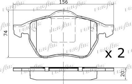 Frigair PD10.505 - Kit pastiglie freno, Freno a disco autozon.pro