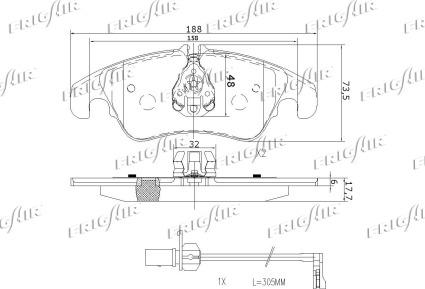 Frigair PD10.508 - Kit pastiglie freno, Freno a disco autozon.pro