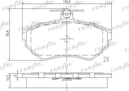 Frigair PD10.522 - Kit pastiglie freno, Freno a disco autozon.pro