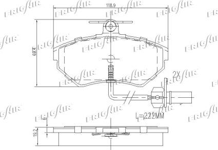 Frigair PD10.522 - Kit pastiglie freno, Freno a disco autozon.pro