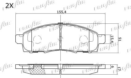 Frigair PD21.514 - Kit pastiglie freno, Freno a disco autozon.pro