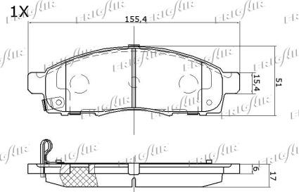 Frigair PD21.514 - Kit pastiglie freno, Freno a disco autozon.pro