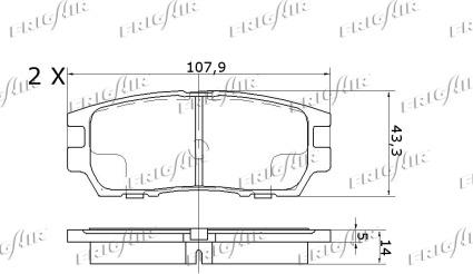 Frigair PD28.509 - Kit pastiglie freno, Freno a disco autozon.pro