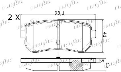 Frigair PD28.502 - Kit pastiglie freno, Freno a disco autozon.pro