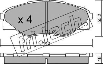 Fri.Tech. 952.0 - Kit pastiglie freno, Freno a disco autozon.pro