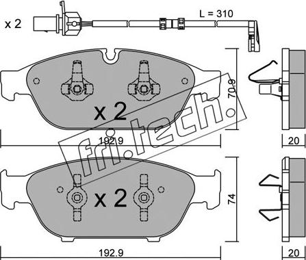 Fri.Tech. 969.0W - Kit pastiglie freno, Freno a disco autozon.pro