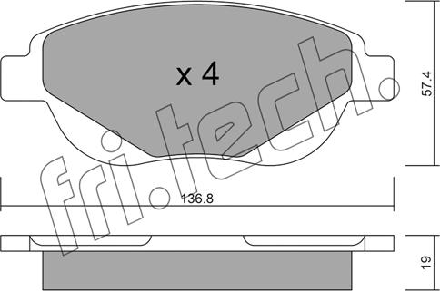 Fri.Tech. 964.0 - Kit pastiglie freno, Freno a disco autozon.pro