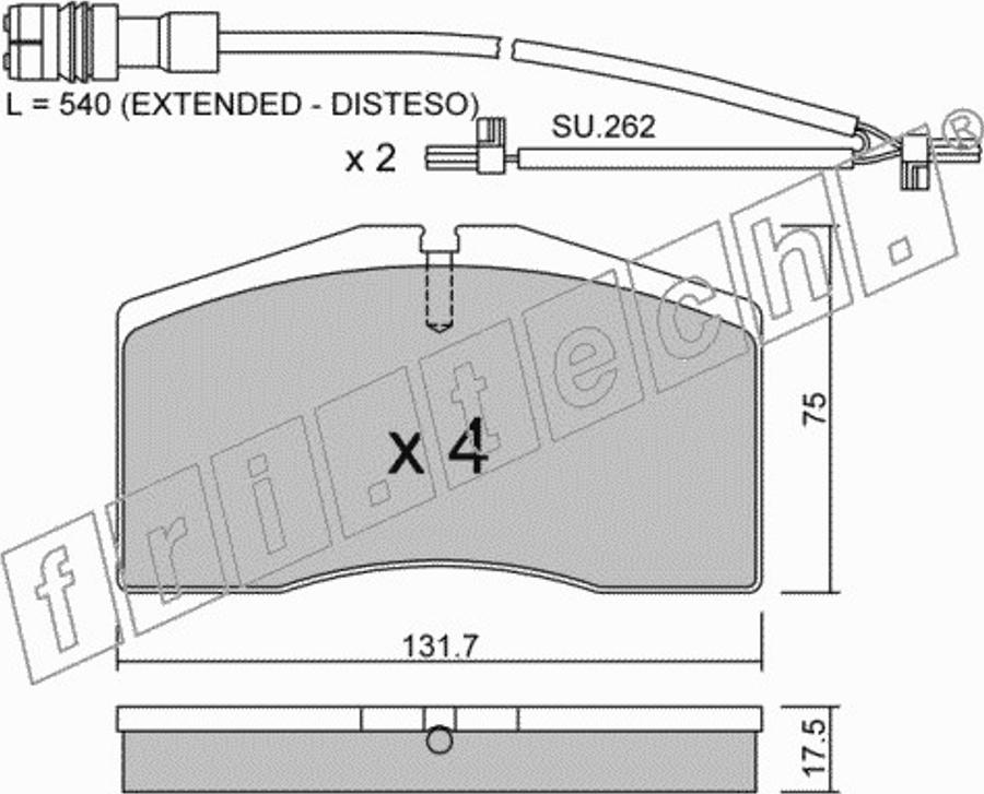 Fri.Tech. 9070W - Kit pastiglie freno, Freno a disco autozon.pro