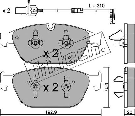 Fri.Tech. 970.0W - Kit pastiglie freno, Freno a disco autozon.pro