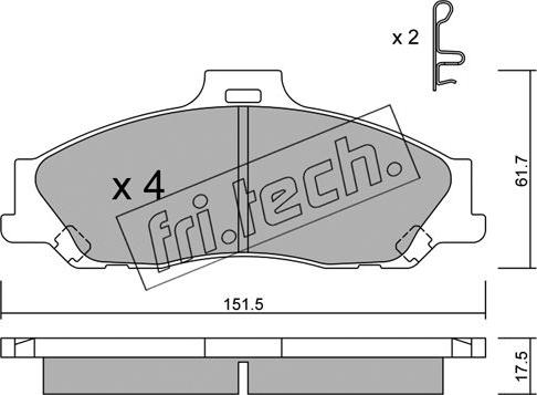 Fri.Tech. 495.0 - Kit pastiglie freno, Freno a disco autozon.pro