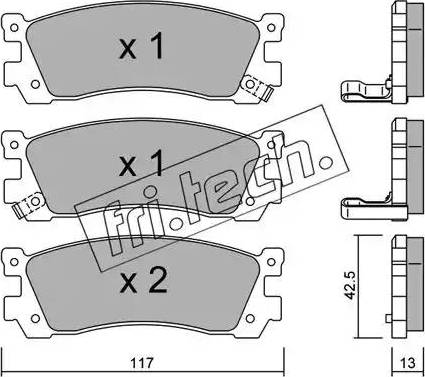 Fri.Tech. 490.0 - Kit pastiglie freno, Freno a disco autozon.pro