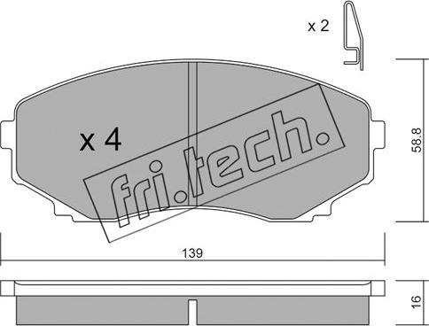 Fri.Tech. 493.0 - Kit pastiglie freno, Freno a disco autozon.pro