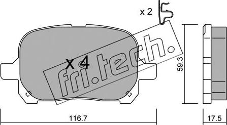 Fri.Tech. 444.0 - Kit pastiglie freno, Freno a disco autozon.pro