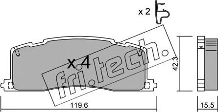 Fri.Tech. 441.0 - Kit pastiglie freno, Freno a disco autozon.pro